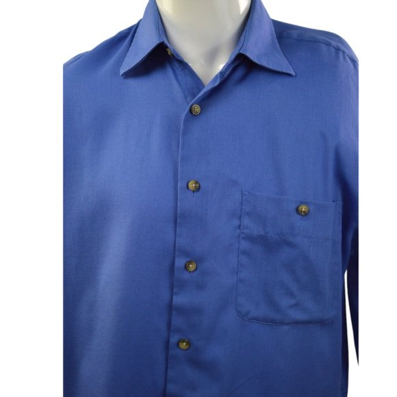 Yves Saint Laurent Men sz 15 1/2  Dress Shirt Long sleeves Blue - Picture 3 of 9